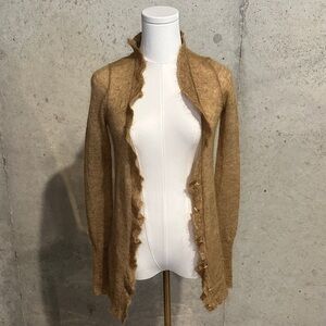 J.Crew Y2K Fuzzy Knit Ruffle Cardigan | Vintage 90s/2000s Minimalism | Size XS